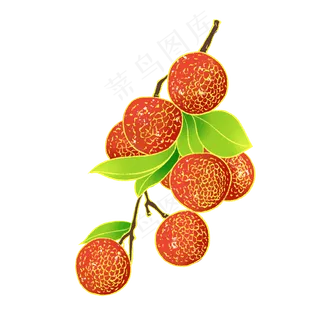 新中式国潮风水果荔枝