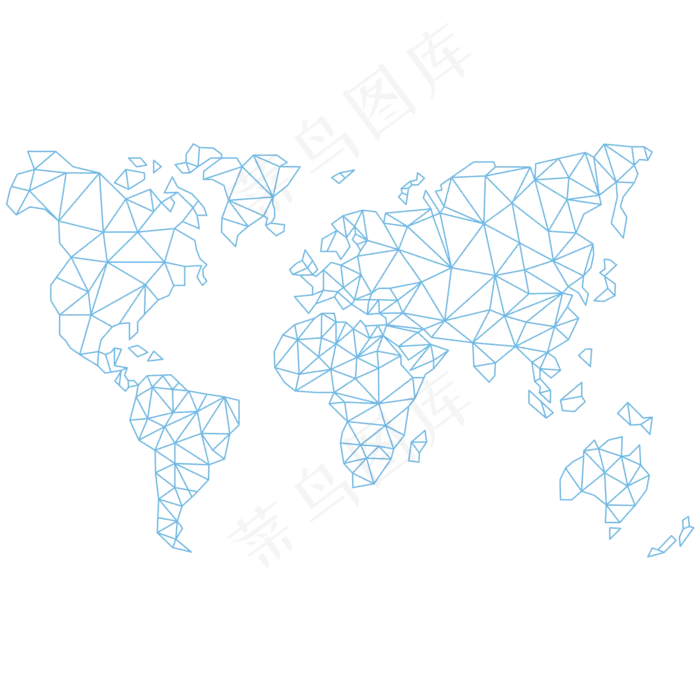 卡通矢量晶格画线条世界地图,免抠元素(2000*2000px)ai矢量模版下载