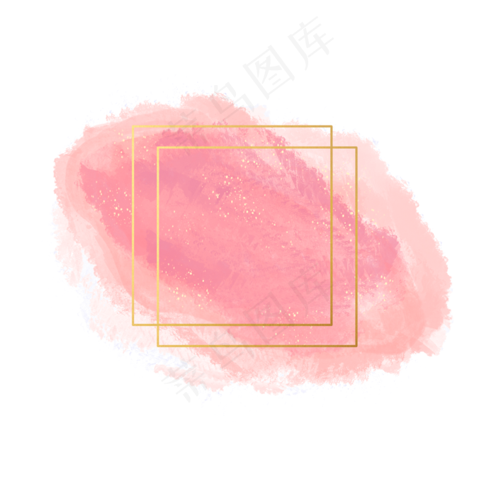 红色水墨简约金色边框