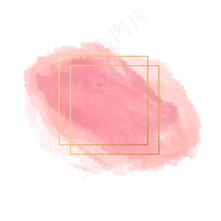 红色水墨简约金色边框