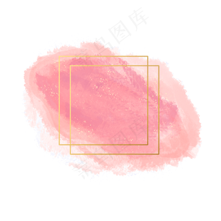 红色水墨简约金色边框