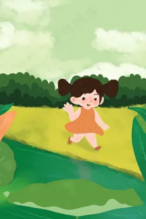 二十四节气立夏荷塘小清新