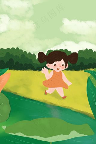 二十四节气立夏荷塘小清新