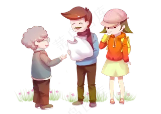 爸爸带着女儿回乡见亲戚