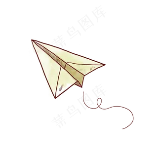 手绘水彩纸飞机PNG免抠素材
