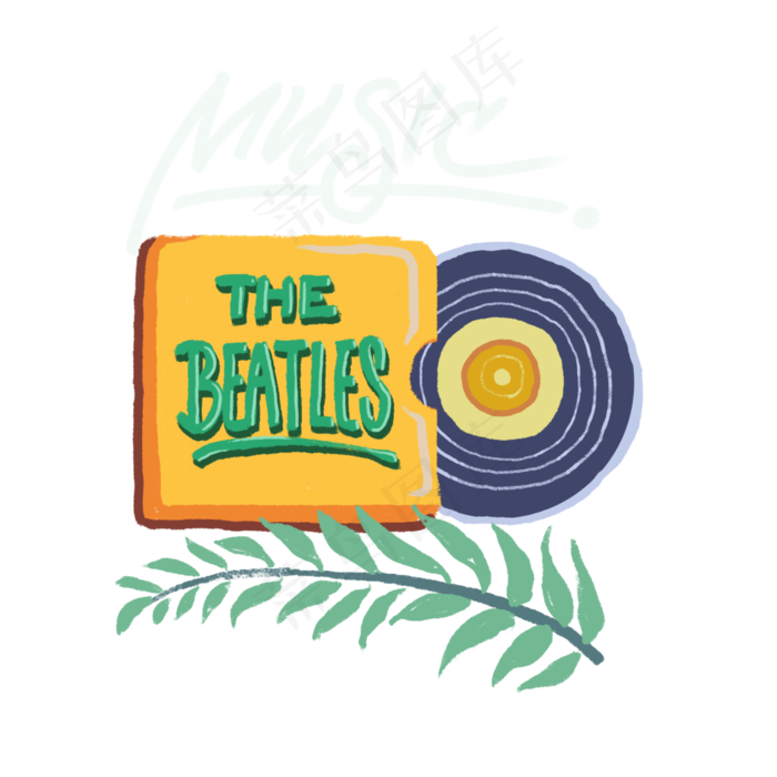 唱片涂鸦春天披头士PNG街头