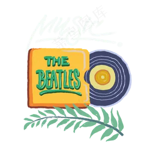 唱片涂鸦春天披头士PNG街头