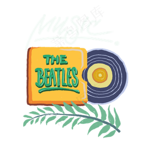 唱片涂鸦春天披头士PNG街头