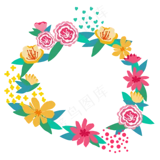 小清新热情文艺花环