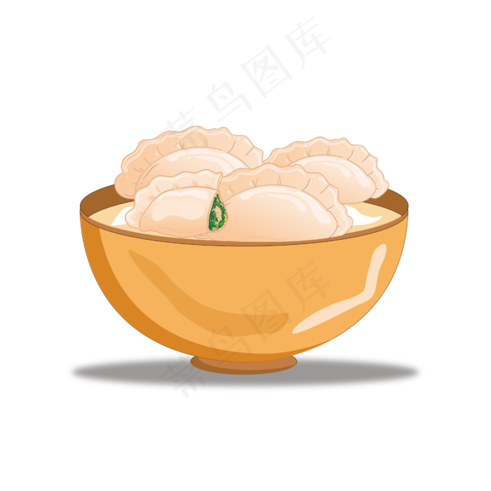 矢量手绘卡通饺子,免抠元素