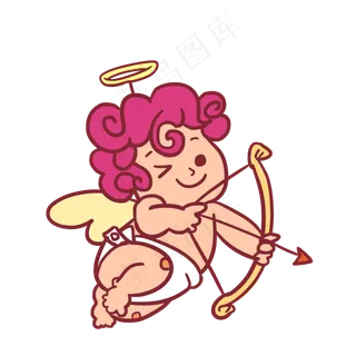 丘比特情人节矢量素材,免抠元素