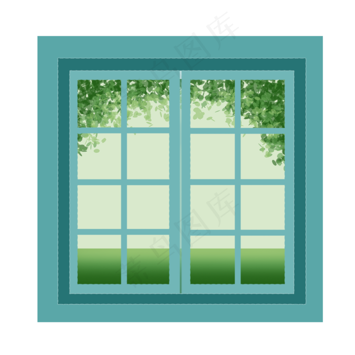 草地通用词窗户窗景,免抠元素(2000X2000(DPI:300))psd模版下载