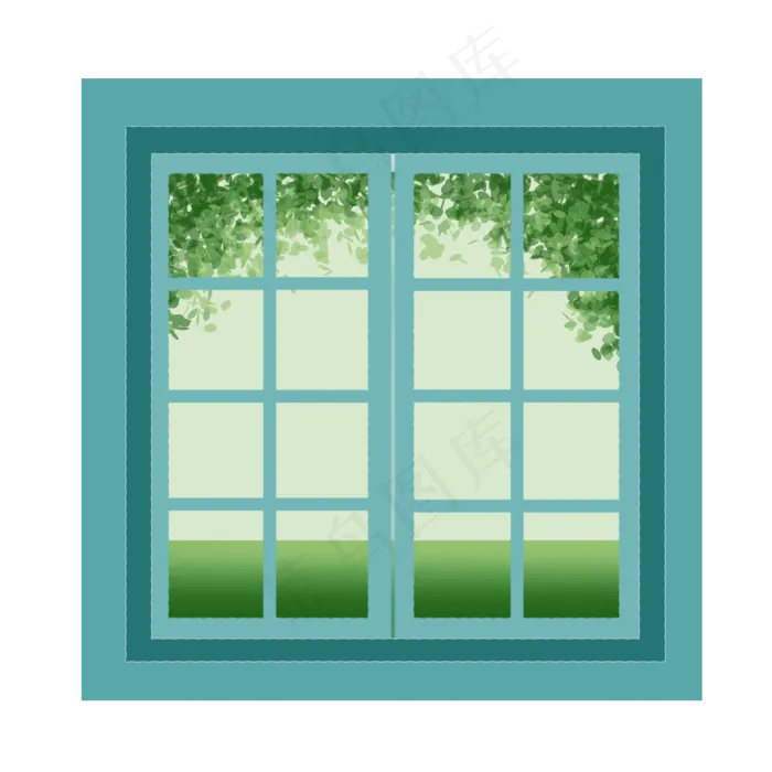 草地通用词窗户窗景,免抠元素(2000X2000(DPI:300))psd模版下载