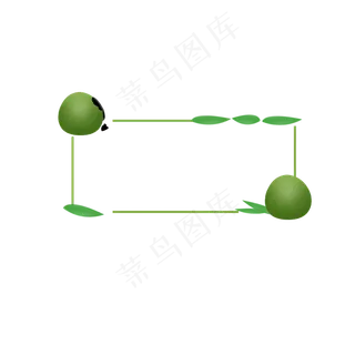 清明节绿色青团标题边框