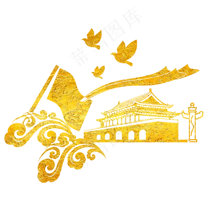 党建烫金*华表组合(2000*2000px 300 dpi )ai矢量模版下载