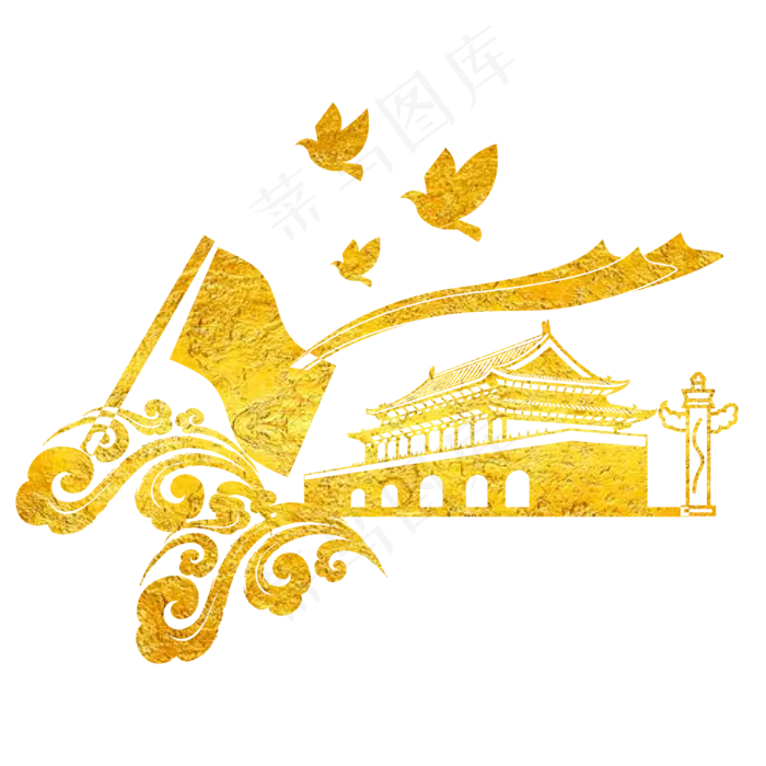 党建烫金*华表组合(2000*2000px 300 dpi )ai矢量模版下载