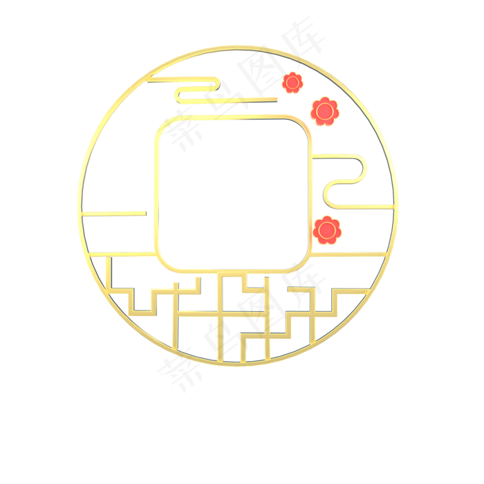 金色中国风圆形舞台,免抠元素