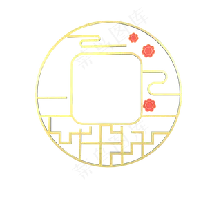 金色中国风圆形舞台,免抠元素 金色中国风圆形舞台,免抠元素