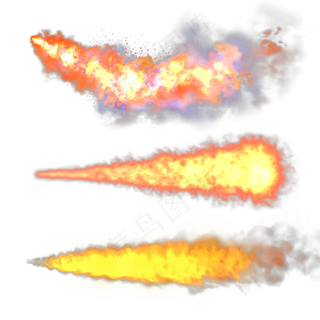 写实火焰喷射状火焰元素,免抠元素