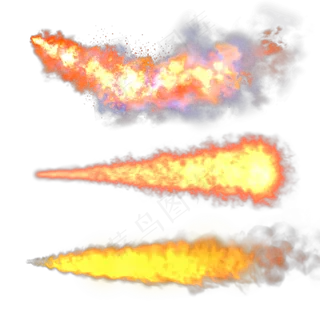写实火焰喷射状火焰元素,免抠元素