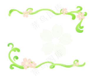 绿色枝藤花朵边框