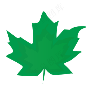 深绿色卡通手绘植物叶子