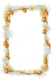 圣诞节金银色边框,免抠元素
