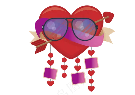 可爱的红色爱心夏季促销优惠券