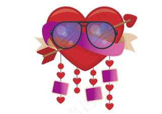 可爱的红色爱心夏季促销优惠券