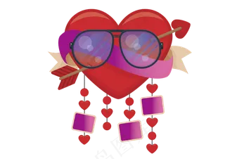 可爱的红色爱心夏季促销优惠券