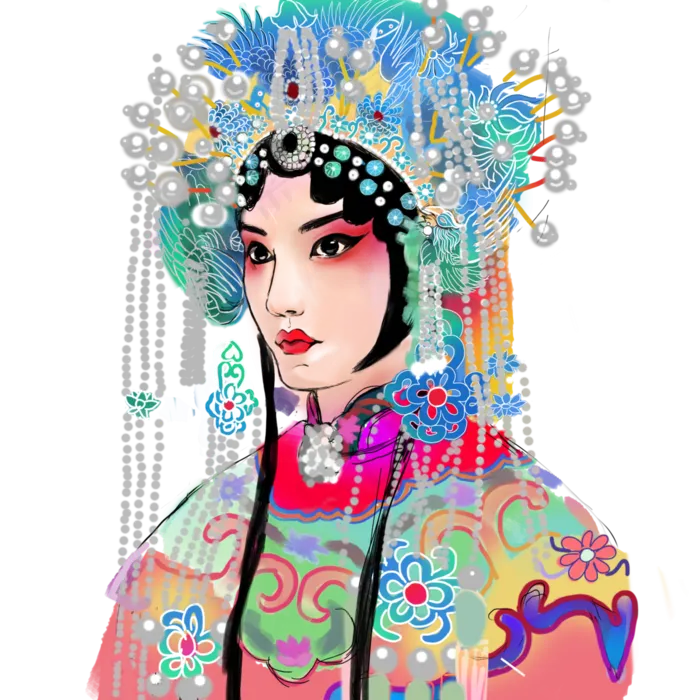 京剧花旦霞冠凤披,免抠元素(3000*3000px 300 dpi )psd模版下载
