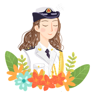 建军节女海军png素材
