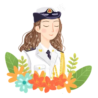 建军节女海军png素材