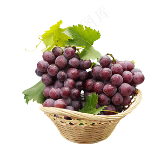 果篮装紫葡萄