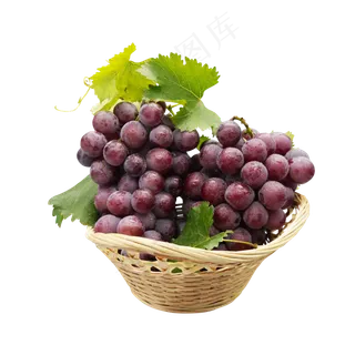 果篮装紫葡萄