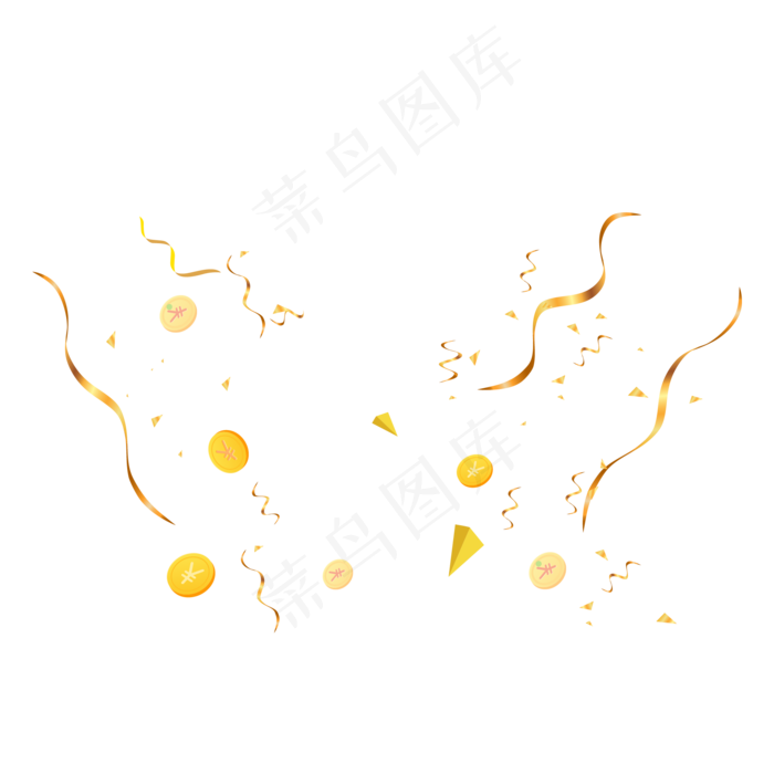 漂浮的金币,免抠元素