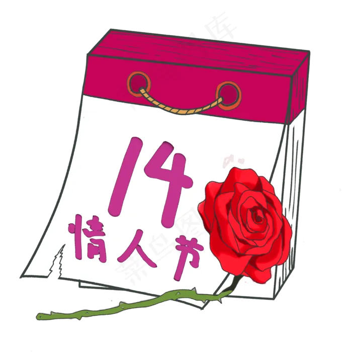 手绘玫瑰日历边框(2400X2400(DPI:300))psd模版下载