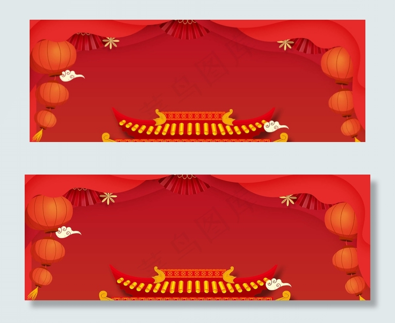 新春年货节红色中国风海报背景