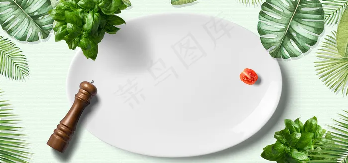 果蔬生鲜绿色水果小清新banner(1920*900px 	       )psd模版下载