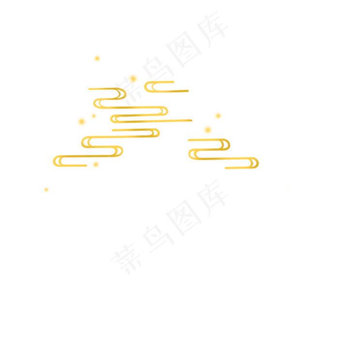 鎏金祥云纹案PNG,免抠元素