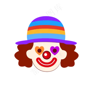 卡通愚人节小丑免扣,免抠元素