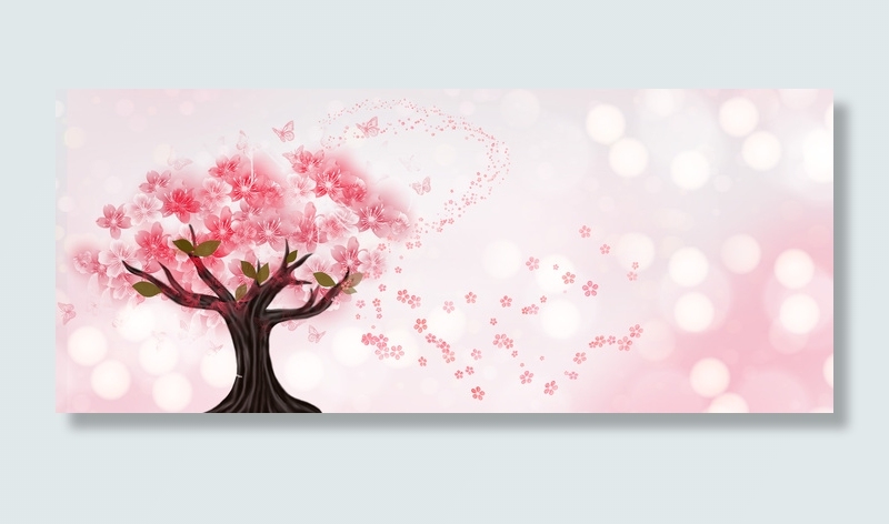 唯美春天桃花背景