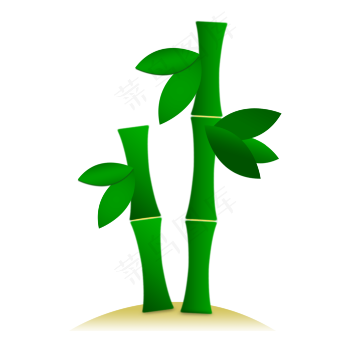 手绘竹子元素装饰免扣PNG图案