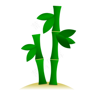 手绘竹子元素装饰免扣PNG图案