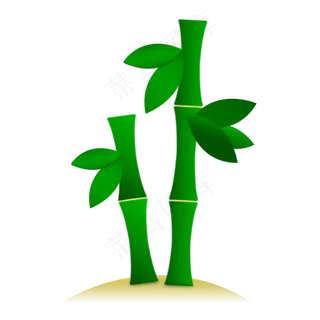 手绘竹子元素装饰免扣PNG图案