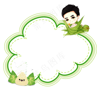 创意绿色粽子边框元素