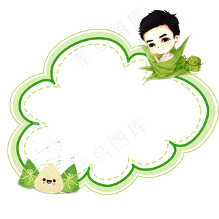 创意绿色粽子边框元素