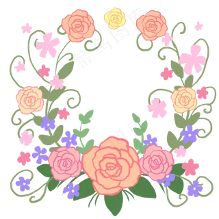 小清新浪漫玫瑰花环