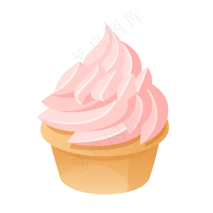 夏日粉色樱花雪糕,免抠元素ai矢量模版下载