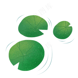 夏季手绘小清新荷叶水波